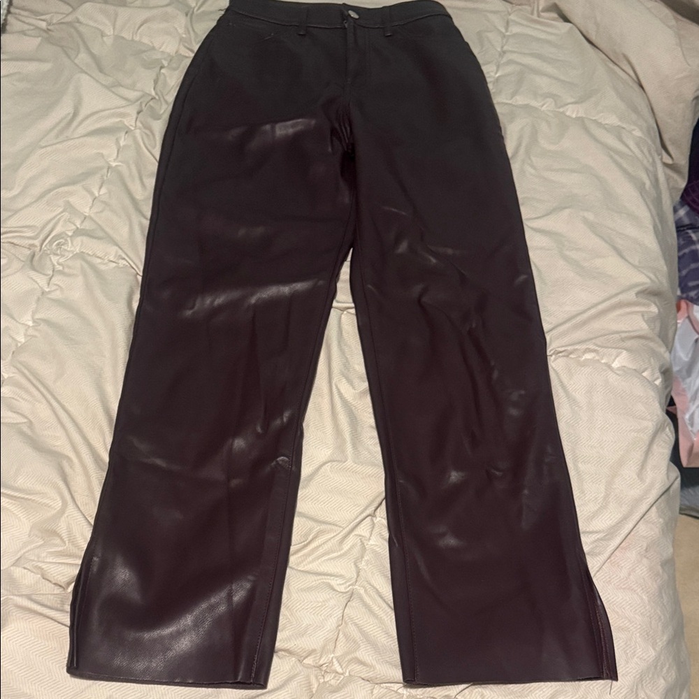 Burgundy Leather Pants